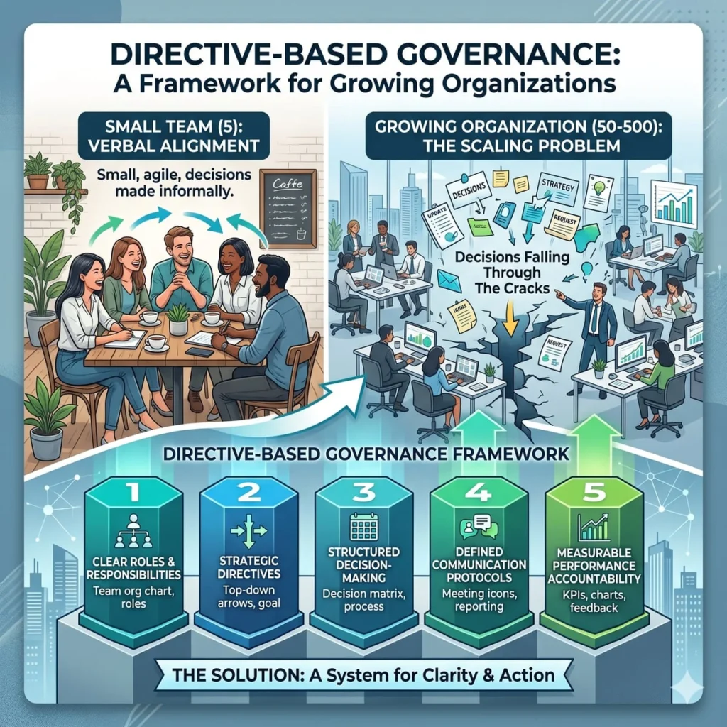 Directive-Based Governance Framework for Growing Organizations