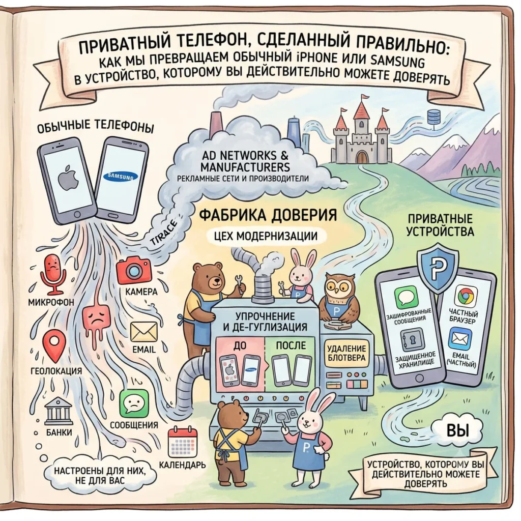 Приватный телефон под ключ: обычный iPhone или Samsung превращается в устройство, которому можно доверять