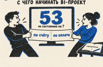 Метрики до дашборда: двое тянут лист «по счёту» и «по оплате» перед экраном с числом 53 без даты