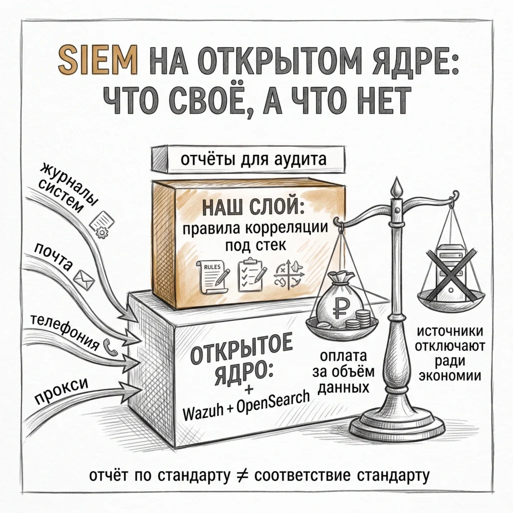 SIEM на открытом ядре: Wazuh и OpenSearch плюс собственный слой корреляции