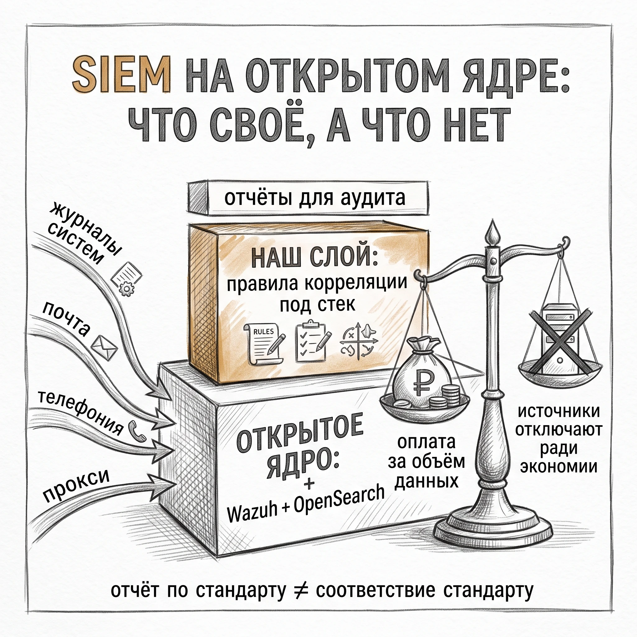 SIEM на открытом ядре: что здесь своё, а что нет