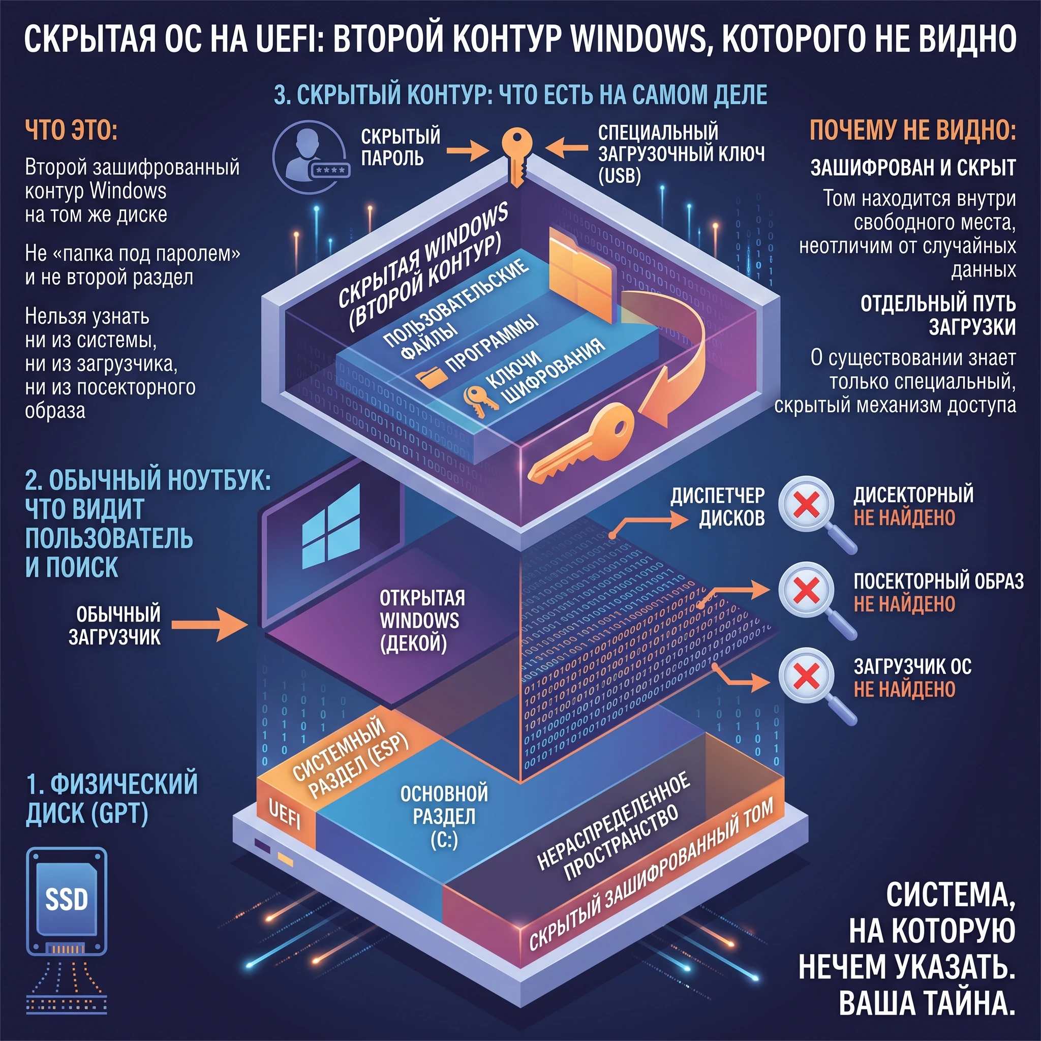 Скрытая ОС на UEFI: второй контур Windows, которого не видно